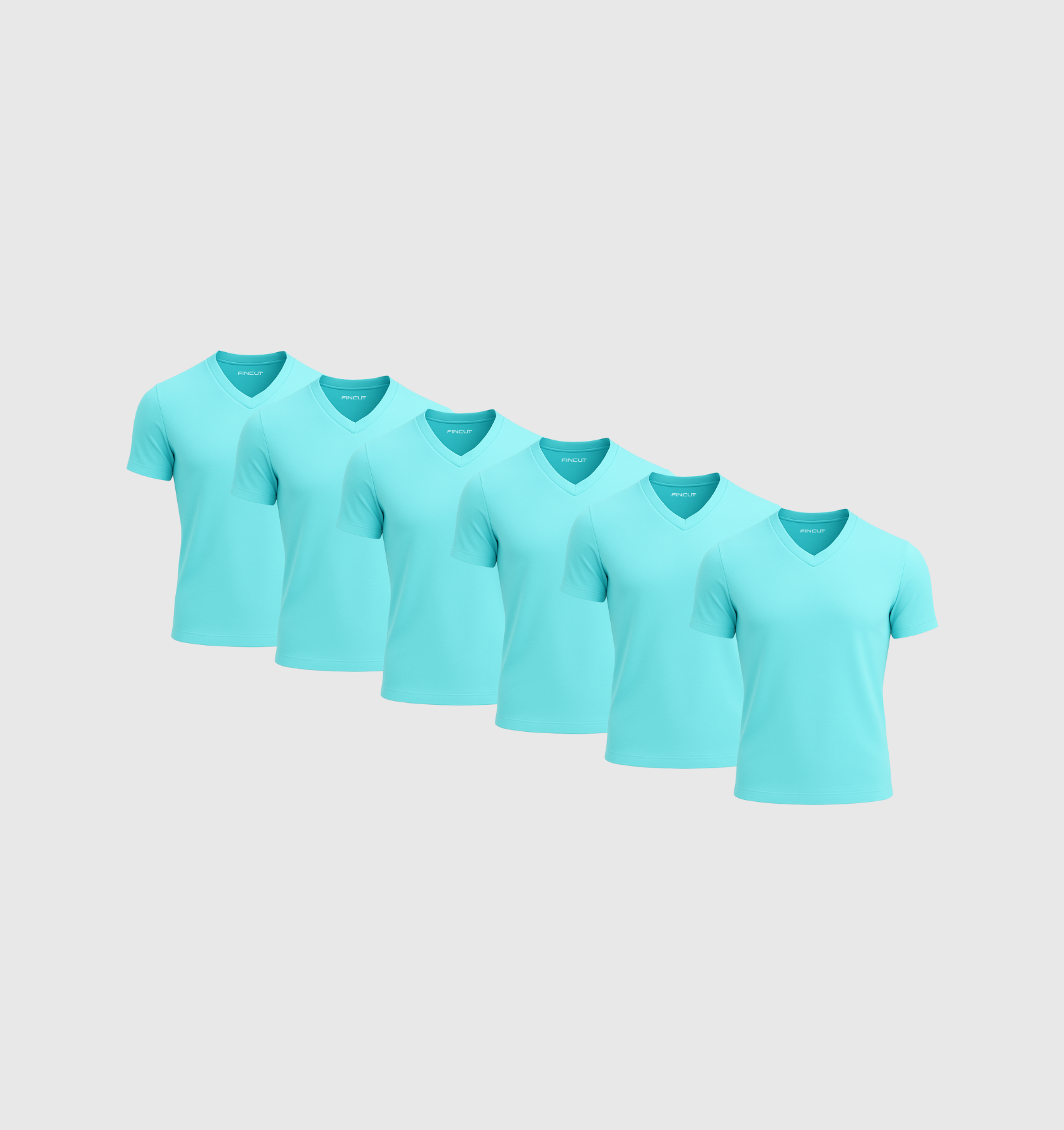 ARCHIVE - Pack de 6 Col V - Bleu turquoise