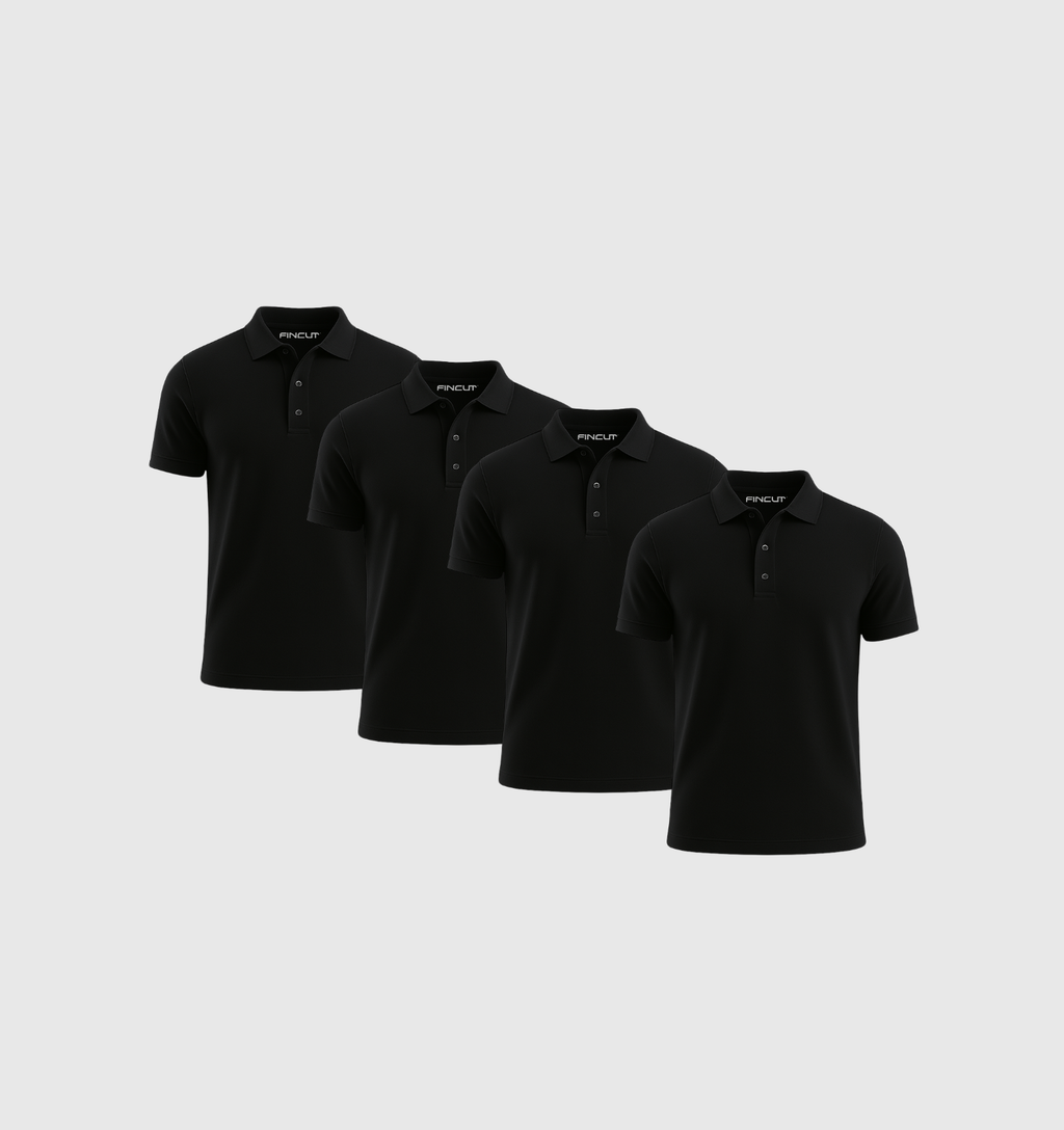 ARCHIVE - Pack de 4 Polos - Noir