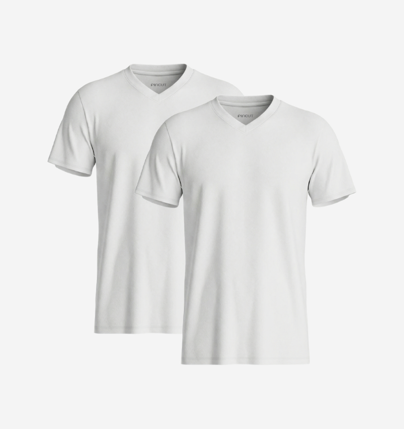 Pack de 2 Col V - Blanc