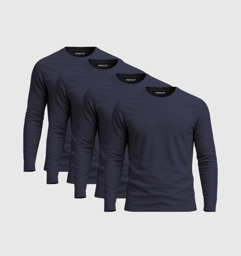 ARCHIVE - Pack de 4 Manches Longues - Bleu Marine
