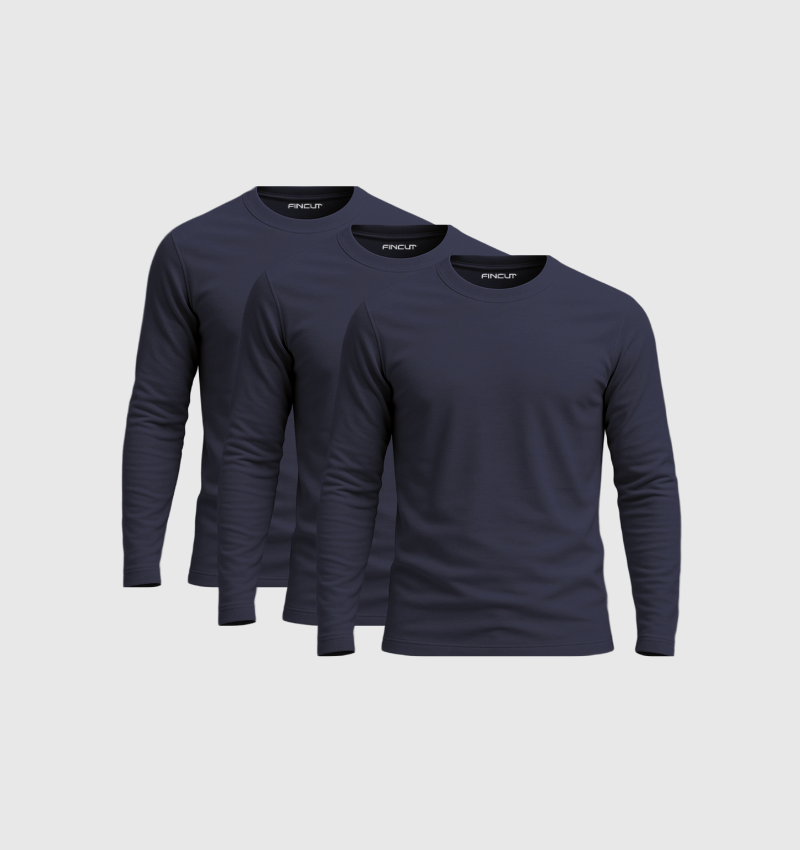 ARCHIVE - Pack de 3 Manches Longues - Bleu Marine