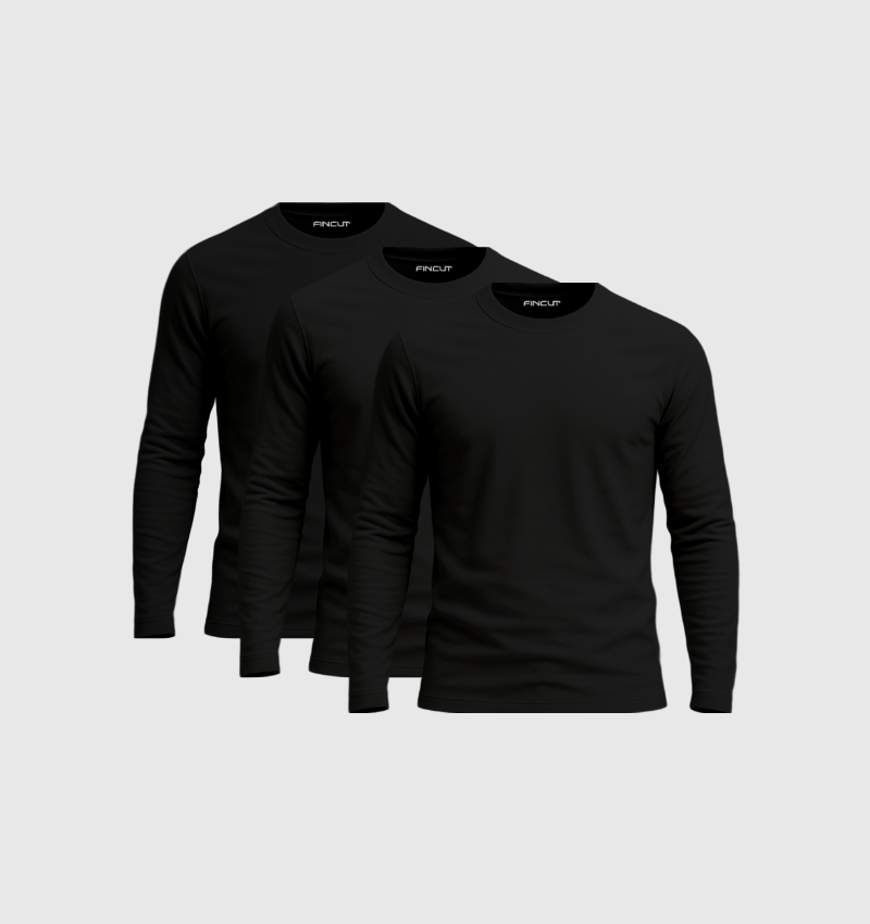 ARCHIVE - Pack de 3 Manches Longues - Noir