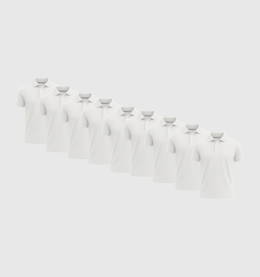 ARCHIVE - Pack de 9 Polos - Blanc