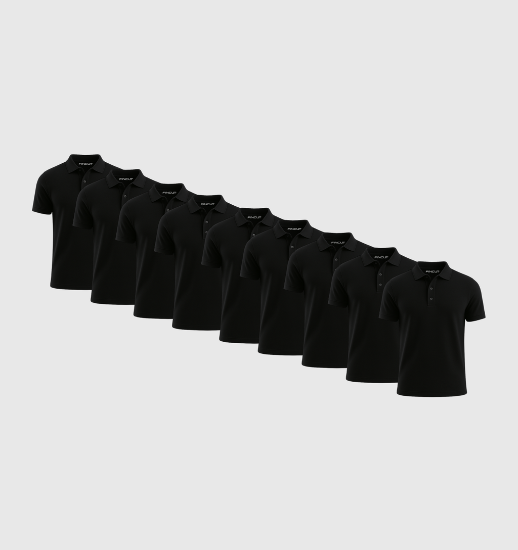 ARCHIVE - Pack de 9 Polos - Noir