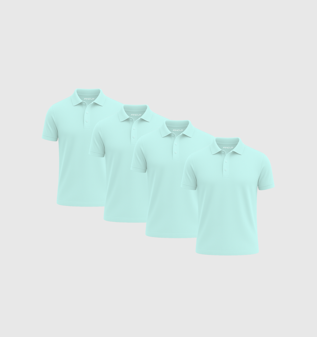 ARCHIVE - Pack de 4 Polos - Bleu turquoise
