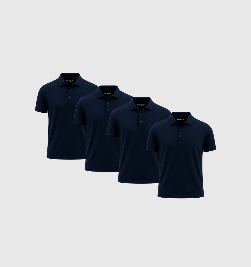 ARCHIVE - Pack de 4 Polos - Bleu marine