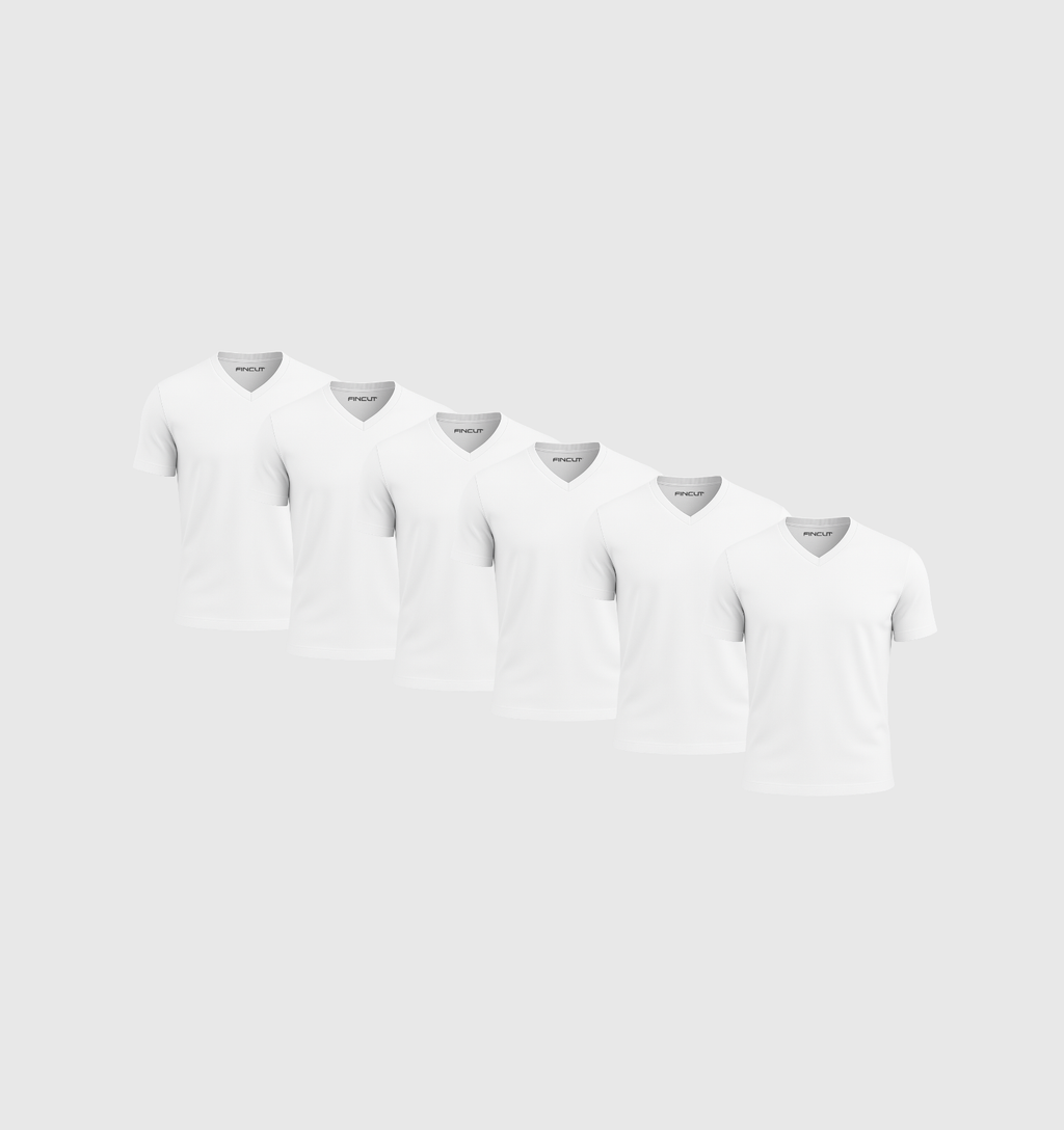 Pack de 6 Col V - Blanc