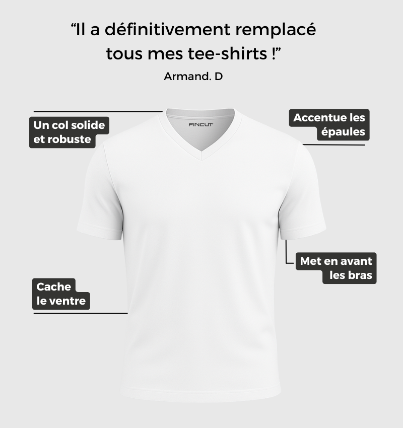 Pack de 6 Col V - Blanc