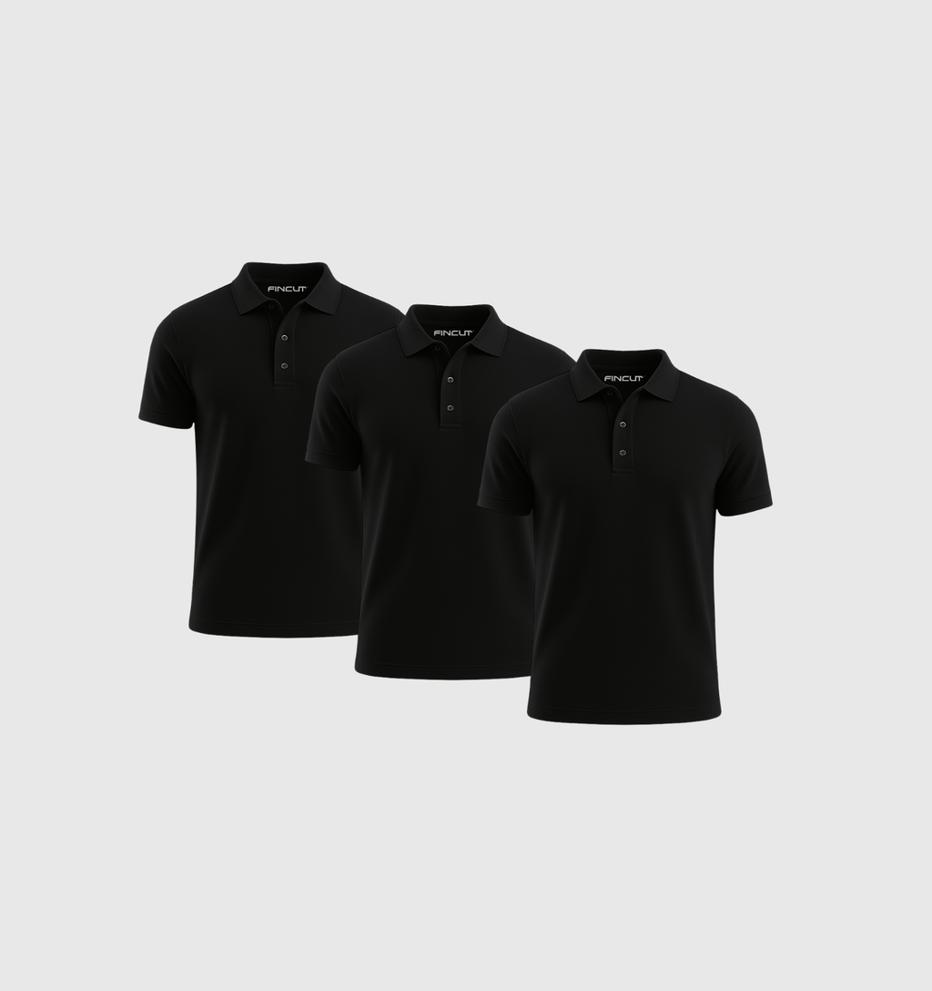 ARCHIVE - Pack de 3 Polos - Noir